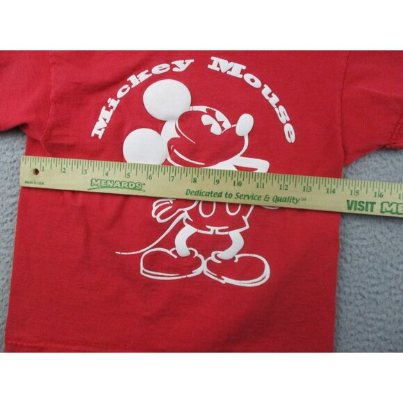 Vintage Mickey Mouse Shirt Boy's Medium 5-6 Red Disney Mickey & Co 90s Kids - Picture 5 of 9